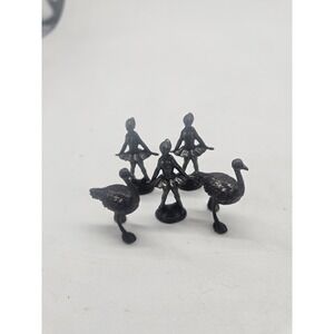 Lot Of 5 Kinder Surprise Metal Figures 3 Ballerinas 2 Ostrichs